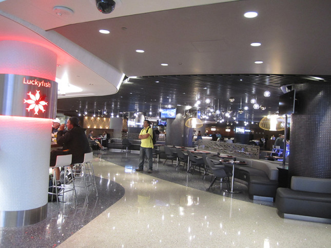 A fancy restaurant at LAX. This was after passed the security point. Not too shabby.