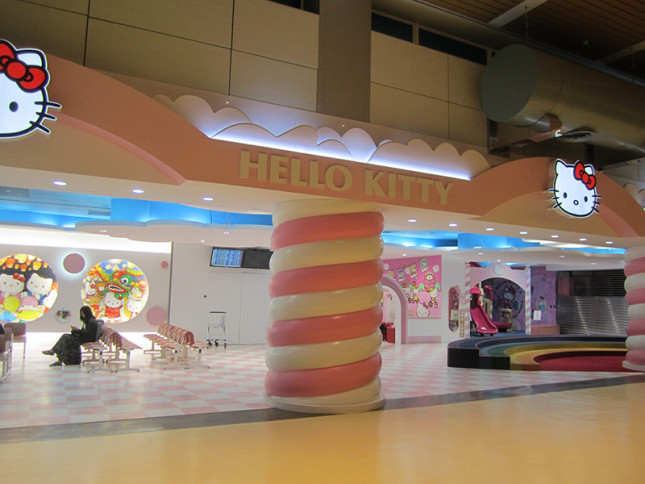 Hello Kitty theme waiting area