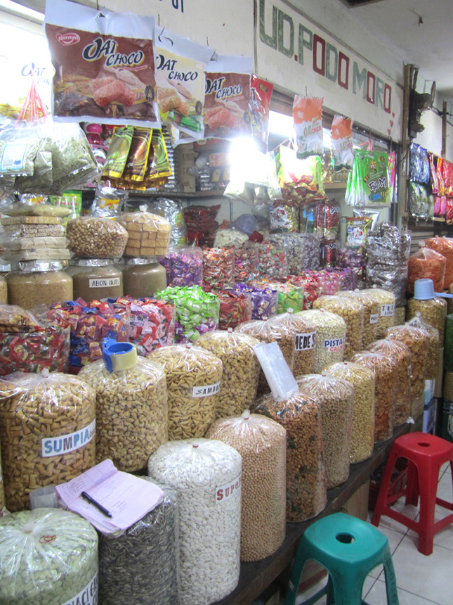 various snacks in bulk for sale.